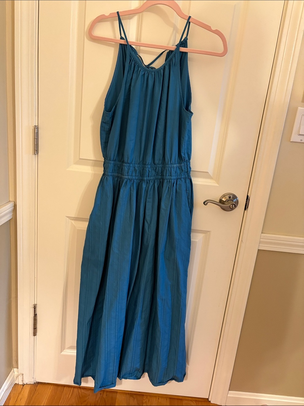 Uniqlo Teal Midi Sundress with Spaghetti Straps